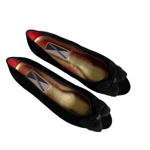 Mootsies Tootsies Black Flats Size 8